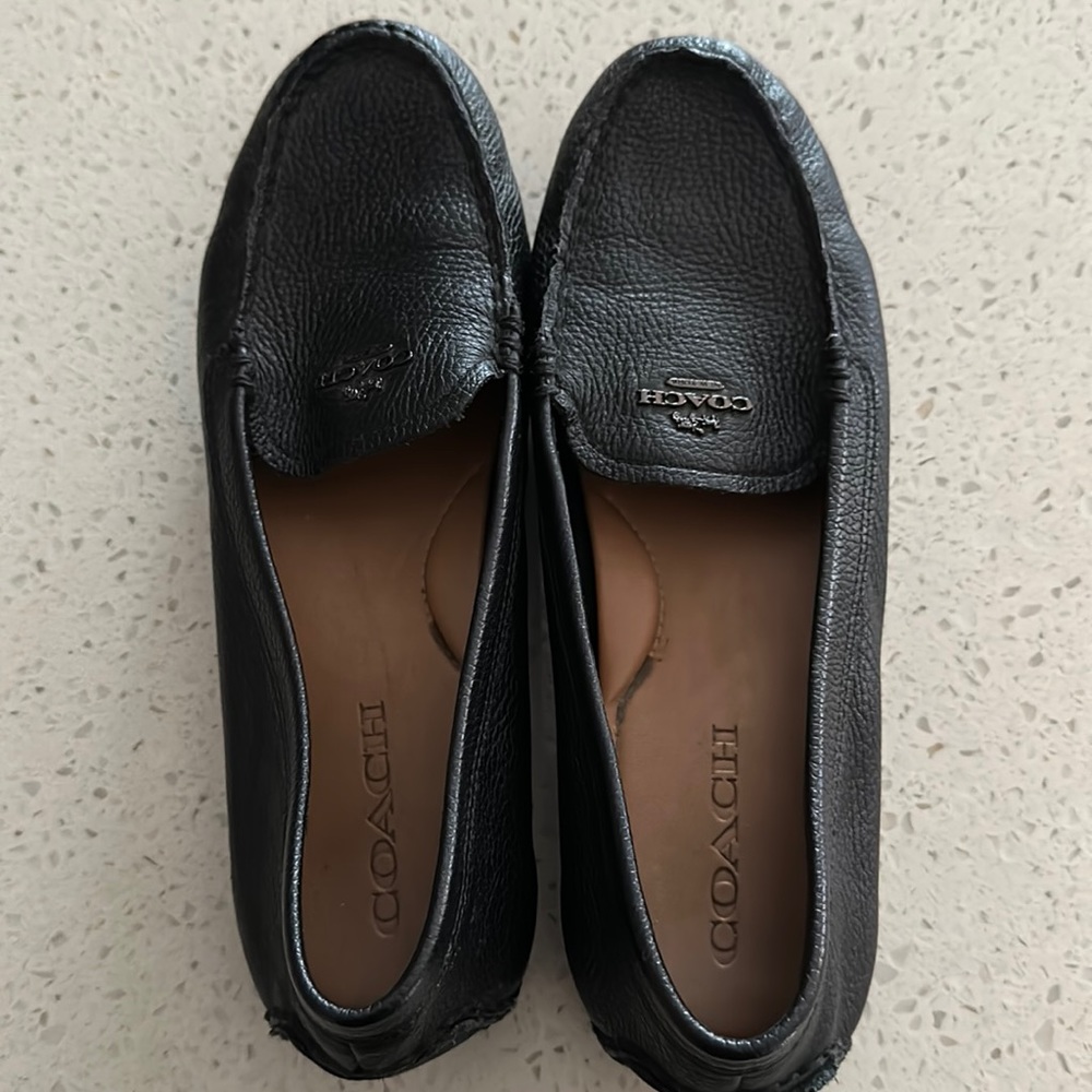 Coach black Mary lock up loafers size 8